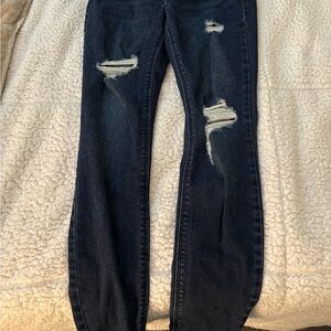 Old Navy Dark Blue Distressed Skinny Jeans